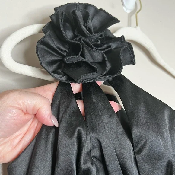 Jessica McClintock Gunne Sax Little Black Mini Dress Sexy Cocktail Party Vintage - Picture 4 of 12